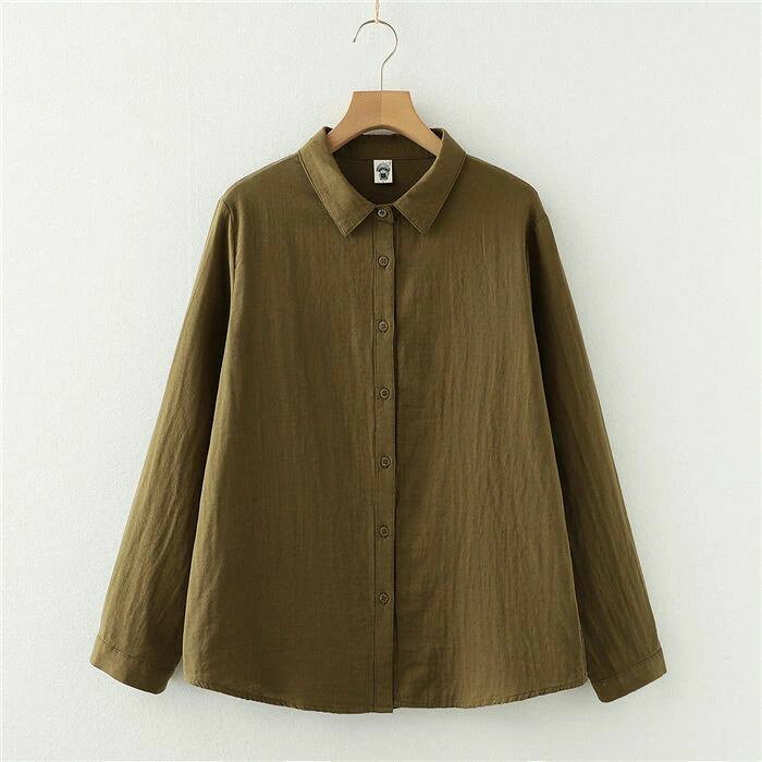 ONOFFshopのガーゼシャツ レディース 長袖 綿100% シャツブラウス 春秋 秋冬 ダブルガーゼ シャツ ブラウス トップス カジュアル 無地 白シャツ 大きいサイズ 通勤 ガーゼ生地 素肌 通気性｜アングル2