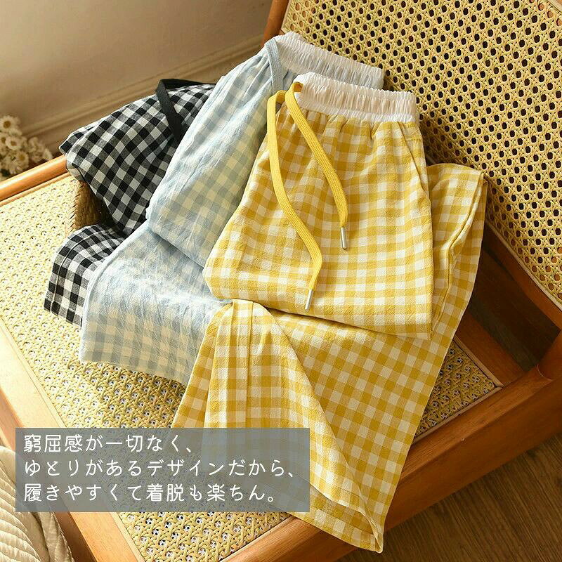 ルームパンツ レディース 春 夏 秋 全6色 綿100％ 10分丈 M L XL 柔らか ルームウ...