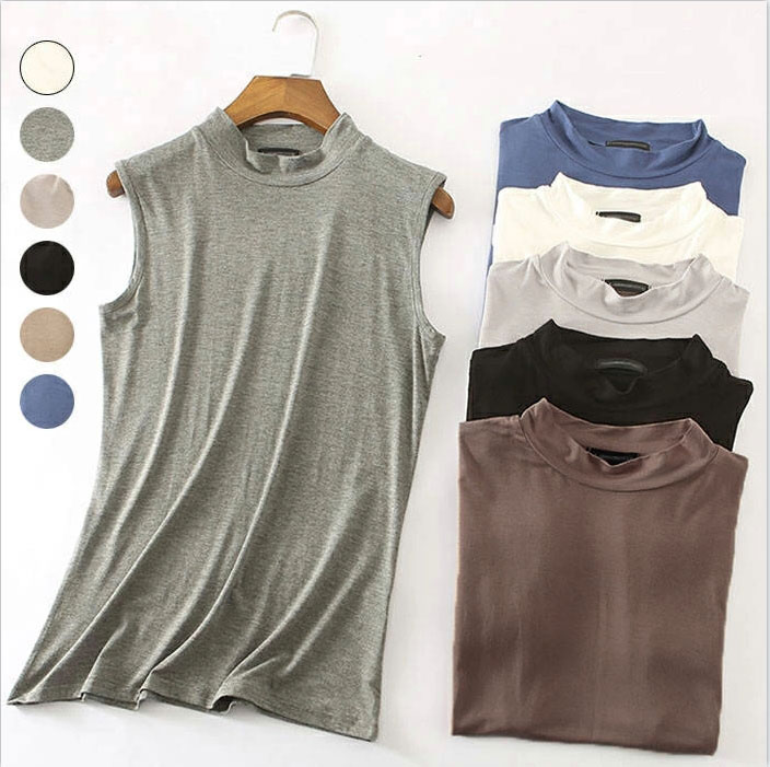 レディースハイネックノースリーブタ...