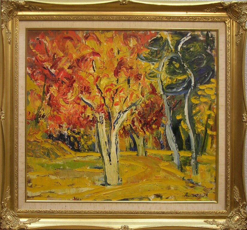 樂天商城 - 石澤昭男　「紅葉」　油彩10号