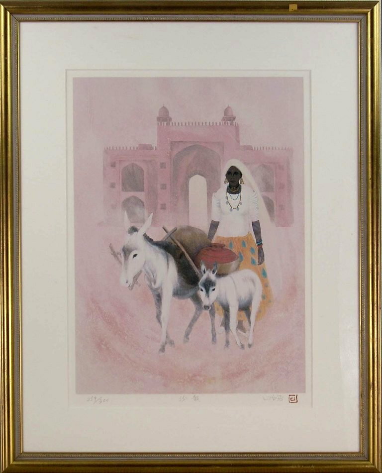 長谷部日出男 「沙韻」 リトグラフ