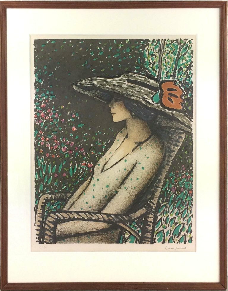 J・P・カシニョール 「公園の横顔」 リトグラフ