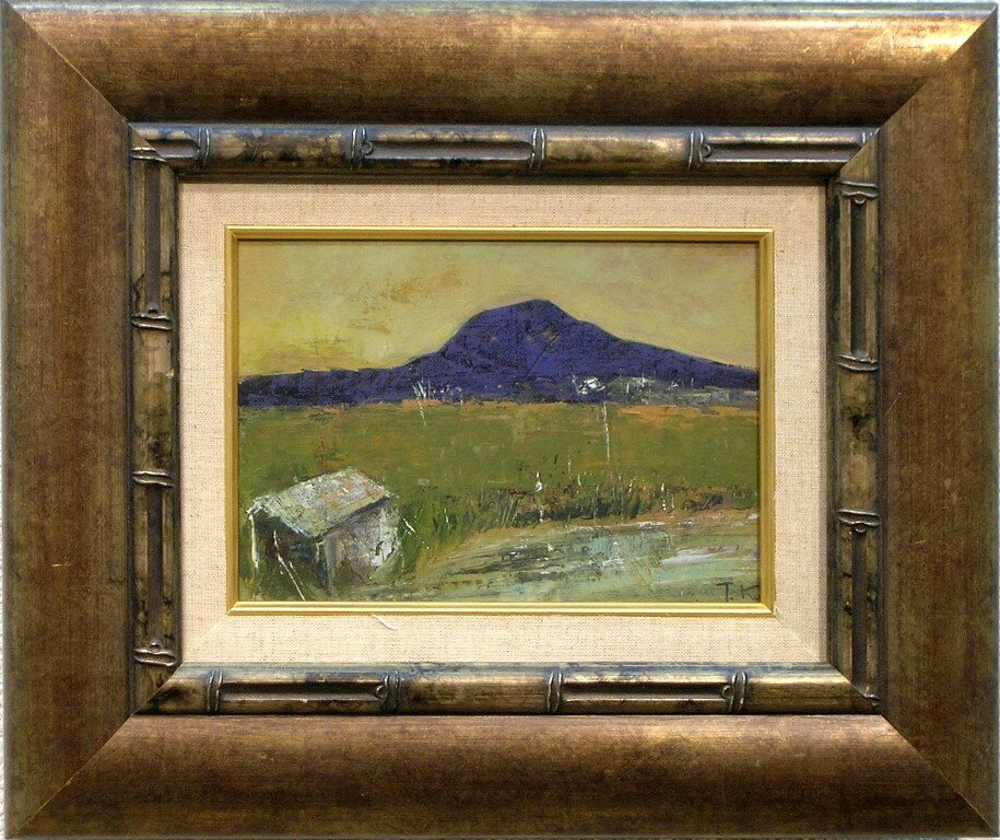 草薙 隆　「秋の寒風山」　油彩SM