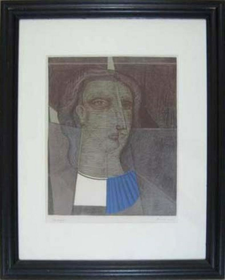 大沼映夫 「婦人像」 リトグラフ