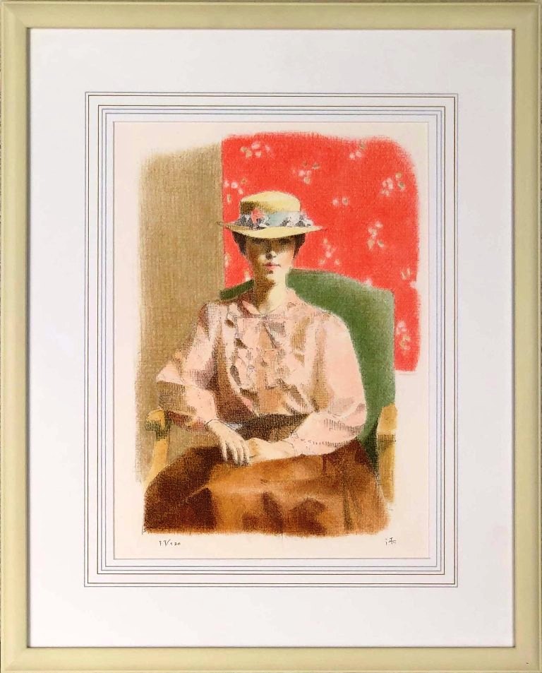 中村清治 「婦人像」 リトグラフ