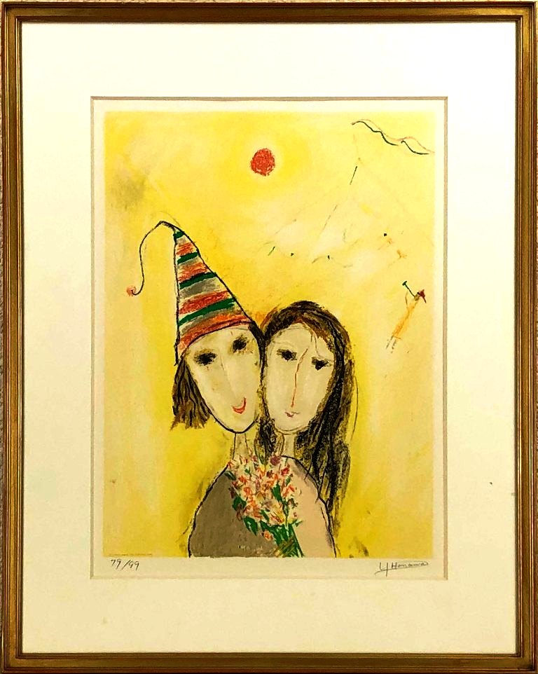 塙 賢三 「愛の詩」 リトグラフ