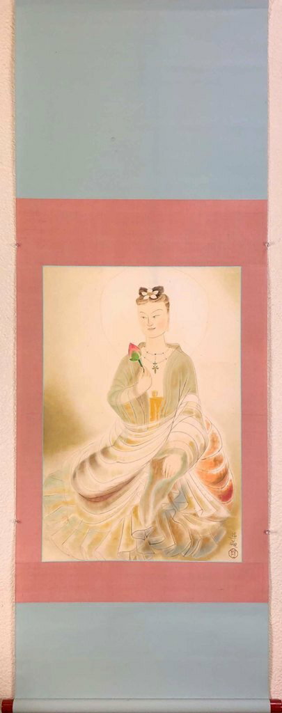 小倉遊亀 「菩薩」 リトグラフ(掛軸)