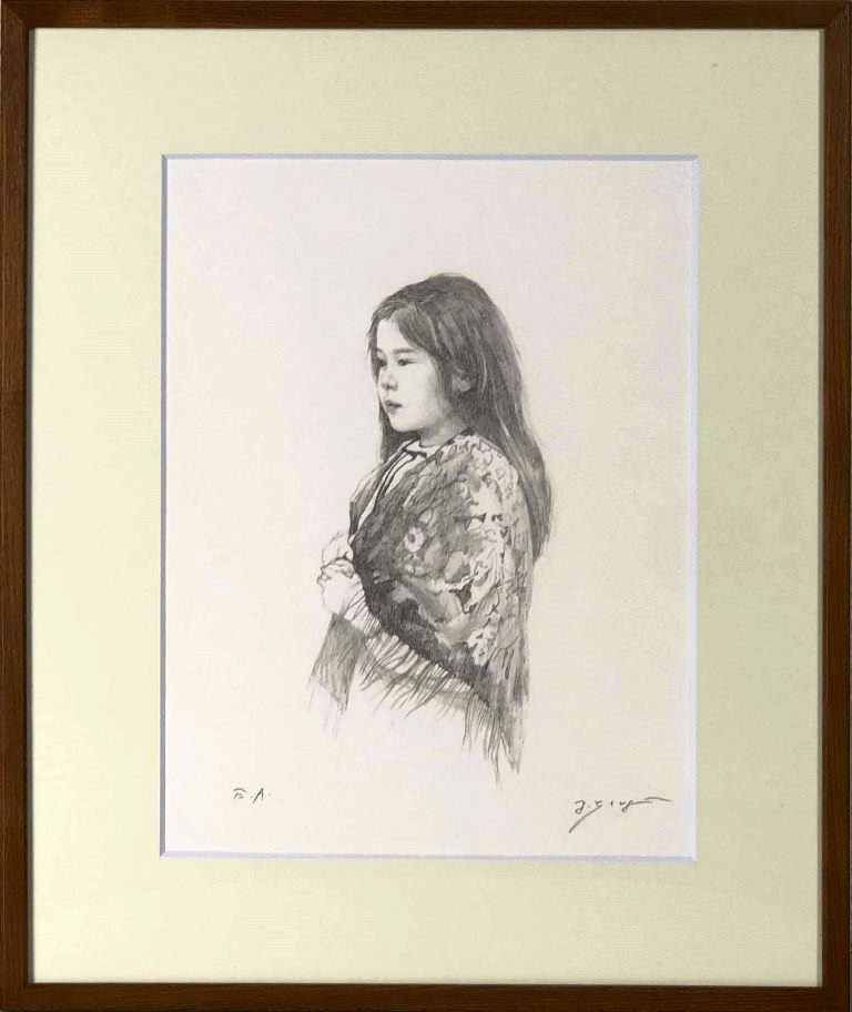 藤井 勉 「少女 III」リトグラフ