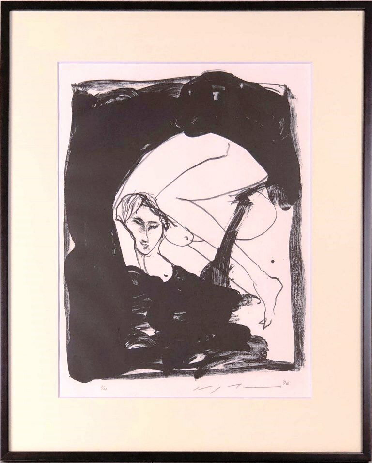 池田満寿夫 「墨」 リトグラフ