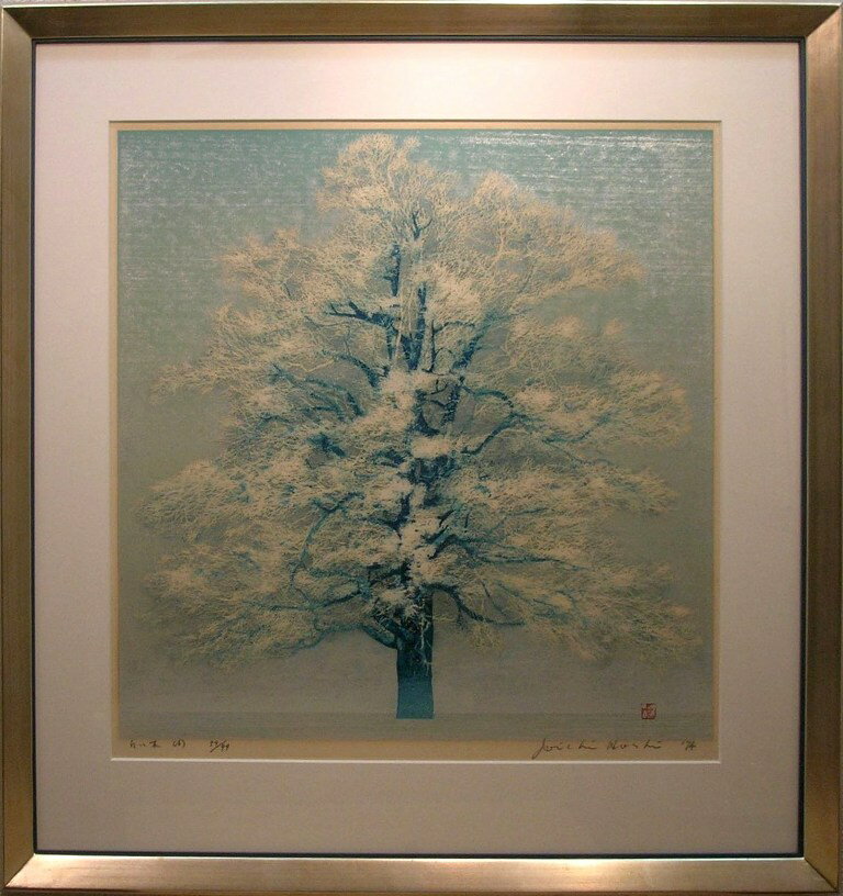 星 襄一　「白い木（A）」　木版
