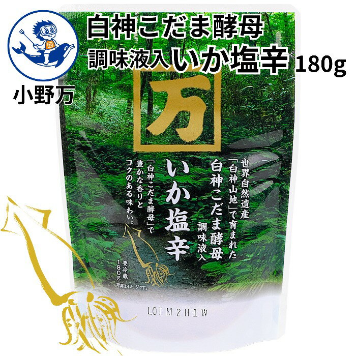 白神こだま酵母調味液入いか塩辛180g 小野万 工場直送 塩辛 いか塩辛 イカの塩辛 白神こだま酵母 香り コク 冷蔵 いか 柔らかい 珍味 ご飯のお供 おかず 酒の肴 おつまみ 発酵食品 家飲み 気仙沼 宮城 三陸 おのまんのサムネイル