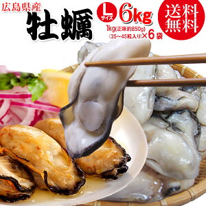 牡蠣 カキ 広島県産(業務用)冷凍牡蠣(かき)1kg（正味850g）×6袋 広島産 Lサイズ又は、2Lサイズ