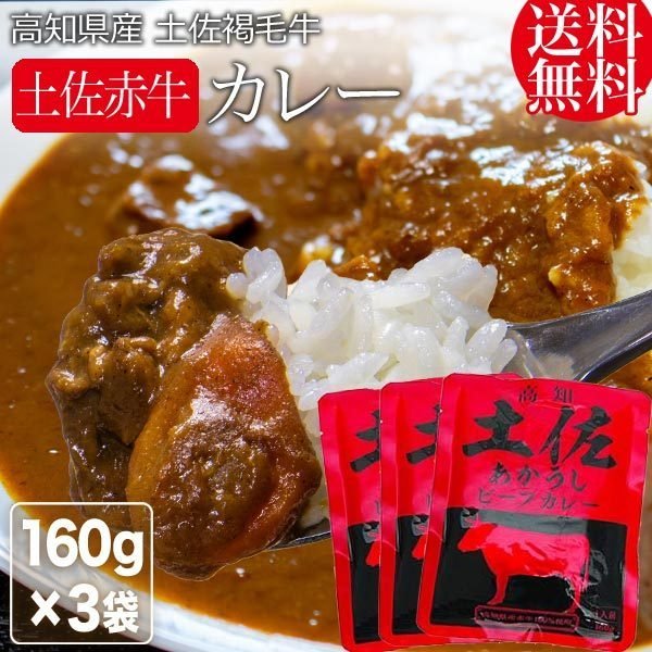 土佐あかうし ビーフカレー 3食（160g×3袋） レトルト カレー 長期保存 メール便限定 送料無料 ルー おつまみ