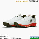 新色【送料無料】8月下旬発売ヨネックス テニスシューズ、ソフトテニスシューズ パワークッションアドアクセル メンAC SHTAAMA ホワイト/オレンジ・オールコート用、ローカット、3E