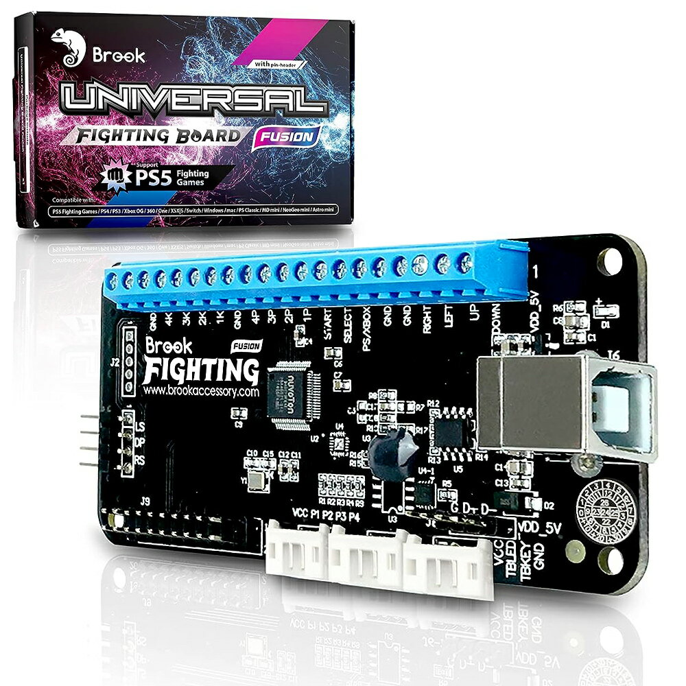 ＼大感謝セール特別価格／Brook Universal Fighting Board Fusion-UFB+UP5 ファイティングボード アーケードコントローラー 用 変換基盤 PS5 Xbox Switch スイッチ NeoGeo ネオジオ 対応 カスタマイズ DIY タッチパッド アケコン pc アーケードゲーム 日本語説明書 送料無料