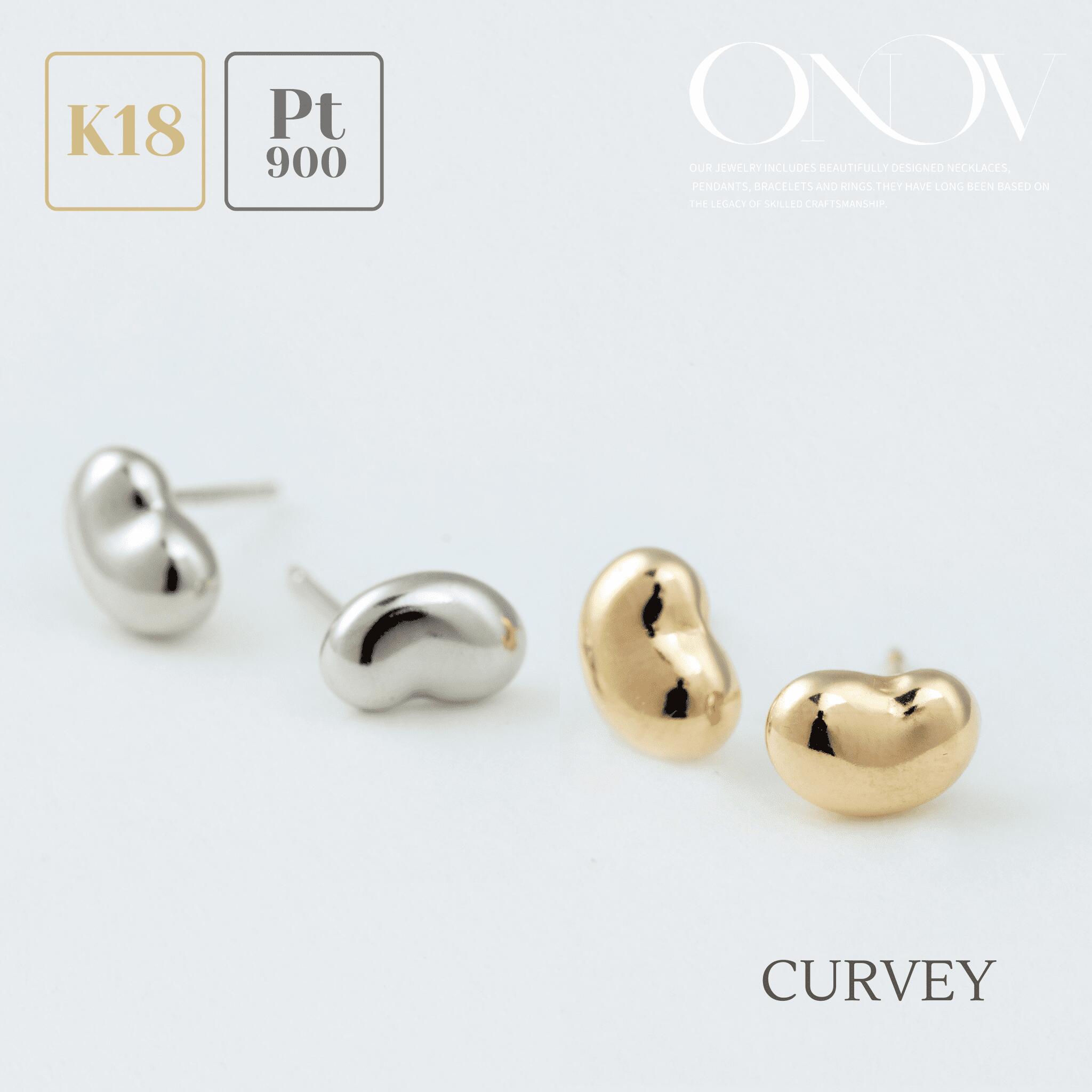 ピアス K18 ゴールド Pt プラチナ 豆 ビーンズ つけっぱなし シンプル アクセサリー ジュエリー 金属アレルギー レディース アリコルージュ カービィ ...