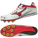 【送料無料】ミズノ(MIZUNO) ブレイブウィング3 ホワイト×レッド U1GA183062 オールウェザー/土トラック兼用スパイク