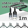 iphone ipad 充電ケーブル USB ライトニング Lightning type-c 1m 急速 高速充電 ...
