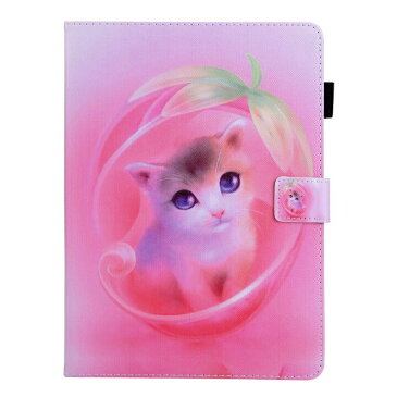 ipad ケース 猫 ペンホルダー ピンク 手帳型 アニマル ipad6 ipad5 ipad Air3 air2 air1 pro9.7 ipad mini5 mini4 mini3 mini2 mini1 ipad pro11 pro10.5 ipad mini カバー かわいい スタンド スリープ 第6世代 アイパッド キャラクター 即日発送 【ipad952】