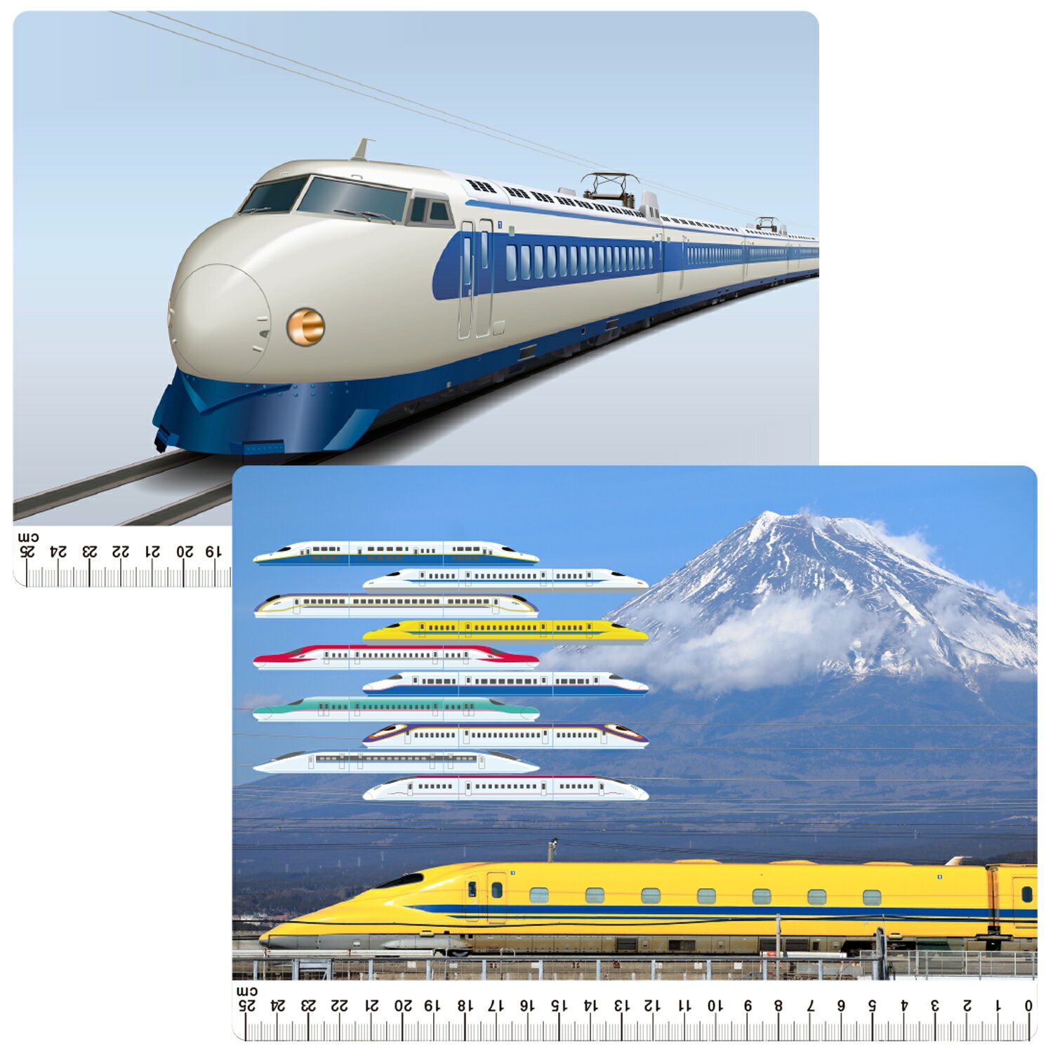 新幹線下敷き2枚セット（新幹線路線地図付き！） 下敷き 新幹線下敷きドクターイエ...