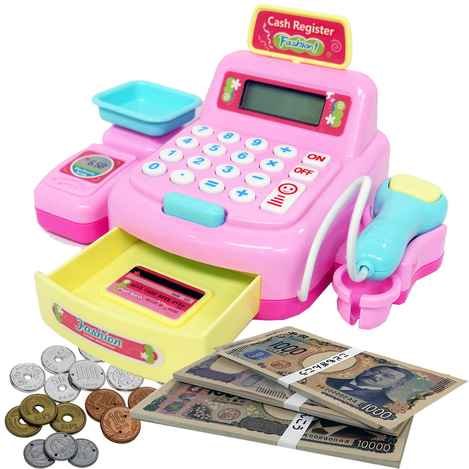 お金付き！レジスター お買い物カード お買い物ごっこ お買い物ゲーム お買い物遊...