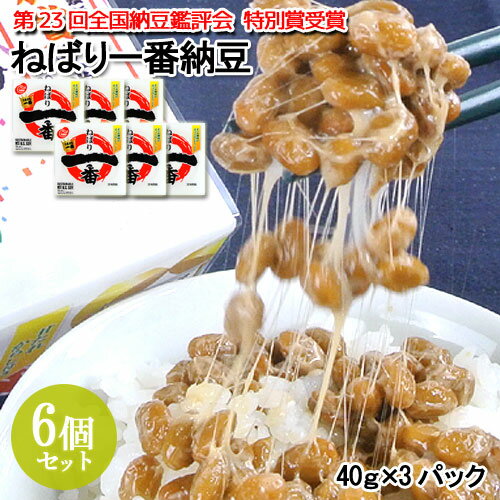 小粒大豆使用 ねばり一番 納豆(40g×3) 6個セット 全国納豆鑑評会 二豊フーズ【送料込】 小粒大豆使用 ねばり一番 納豆(40g×3) 6個セット 全国納豆鑑評会 二豊フーズ【送料込】