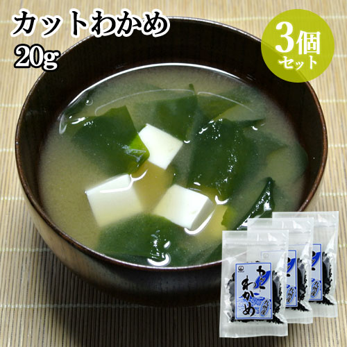 磯の香りを手軽に！ 九州産カットわかめ 20g×3個セット 使い方いろいろ 山忠 【送料込】