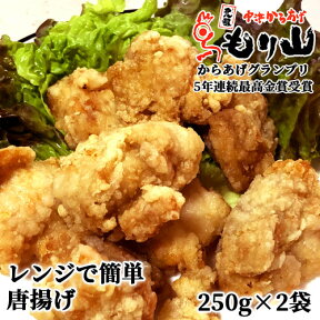 元祖中津からあげ もり山 唐揚げ(モモ・ムネミックス)レンジタイプ 250g×2袋 冷凍 骨なし 国産 簡単 から揚げの聖地 からあげグランプリ最高金賞【送料込】