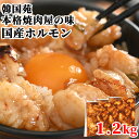 秘伝のたれに漬け込んだ 本格!! 焼肉屋の味 国産ホルモン 1.2kg(400g×3) 焼き肉 BBQ タレ モツ もつ ほるもん 韓国苑 【送料込】
