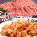 肉質4等級以上 おおいた和牛食べ比べセット&秘伝のタレに漬け込んだ 国産ホルモン (上カルビ300g 上ロース300g ホルモン200g×3) 韓国苑 【送料込...