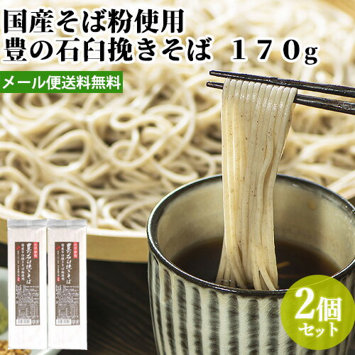 2個セット 国産そば粉使用 豊の石臼挽きそば 170g 熟練された製法 つけ麺など麺料理全般に 四井製麺【メール便送料込】