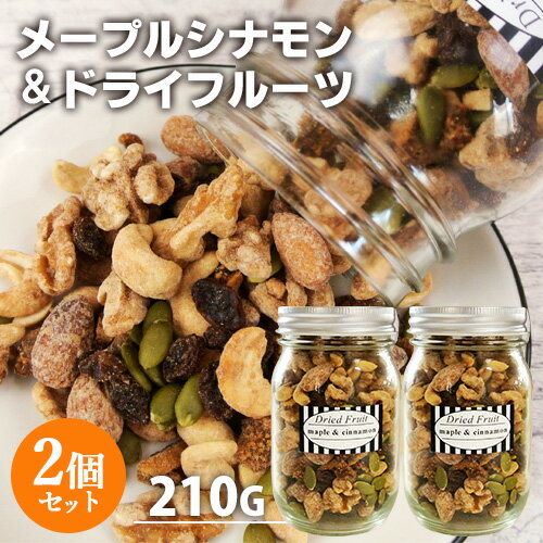 メープルシナモン＆ドライフルーツ 210g×2個セット (アーモンド・クルミ・カシューナッツなど) 太陽農園【送料込】