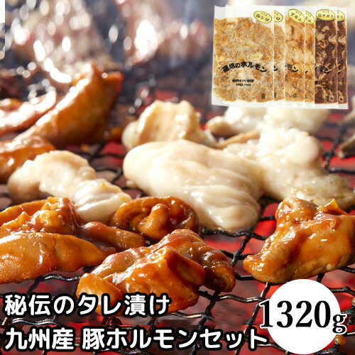 大分県日田市の庶民派グルメ 九州産 豚ホルモンセット 1320g(サガリ(タレ)230g×2、ダルム(タレ)200g×2、シロ(タレ)230g×2) 秘伝の旨タレ調味料 冷凍 福地のうなるホルモン 【送料込】