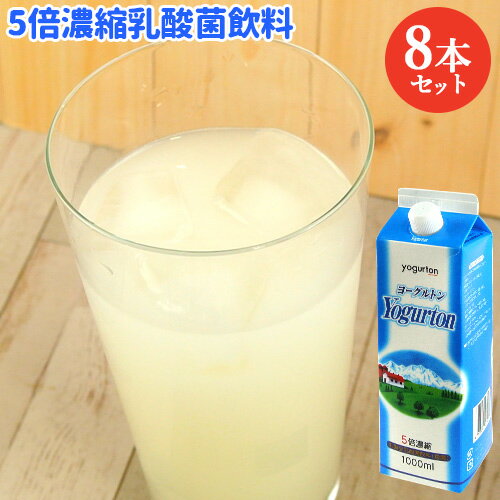 スッキリとした飲み口の乳酸菌飲料 5倍濃縮 ヨーグルトン 1000ml×8本セット(ケース販売) 大容量 炭酸割り 焼酎割り ヨーグルトン乳業【送料込】 SAYU