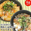 活締めした新鮮な関あじ＆関たいタレ漬け 2種 りゅうきゅう 4袋入(各2袋) 漬け丼 魚介類 海鮮丼 ご飯に載せるだけ あつめし 刺身 漁師飯 鯵 鯛 thetime 富士見水産【送料込】 OIKI