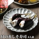 甘酢で〆て赤紫蘇で巻いた 幻の赤しそ寿司(アジ) 4〜5貫入×4パック 4人前 鯵 あじ 佐伯市米水津宮野浦の郷土料理 丸寿司 おすし 化粧箱 冷凍 高橋水産【...