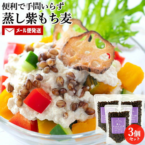 開封してそのまま食べられる 蒸しむらさきもち麦 85g×3個セット 紫もち麦 国産 大分県産 トッピング 食物繊維 アントシアニン スーパーフード パウチ 常温 らいむ工房【メール便送料無料】