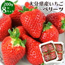 イチゴ農家産地直送 大分県産オリジナルいちご ベリーツ 200g×8パック(2箱) 完熟苺 減農薬 旬の果実 新品種 くだもの 青果 九州産 児玉いちご農園＜指定日不可＞【送料込】