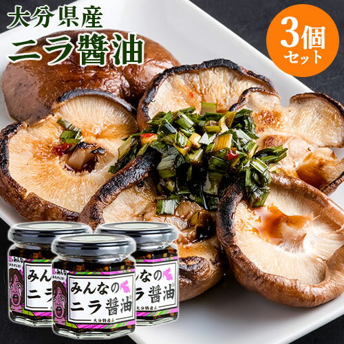 大分県産にらをたっぷり使用 みんなのニラ醤油 170g×3個セット 食べる調味料 オリジナル九州醤油 国産韮 かけしょう油 万能調味料 ご飯のお供 Log Style【送料込】