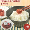 自家農園の小梅とと塩だけ 小梅干し 130g×5 日田市 大山町 大分県 うめぼし 小粒 おにぎり お弁当 おかず こうめ しそ漬け ながお梅園【送料込】