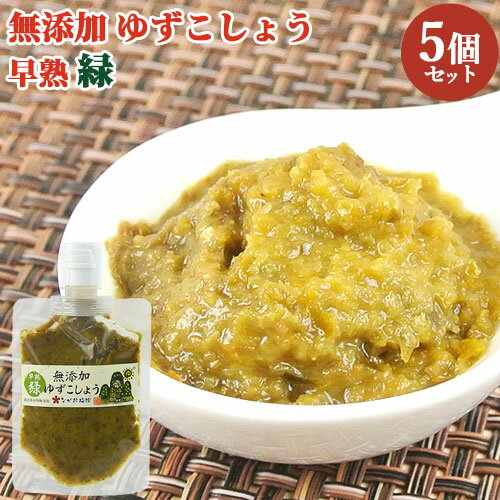 自家農園の柚子と唐辛子のみ 柚子こしょう 緑(早熟) カウパック 100g×5 日田市 大山町 大分県 柚子胡椒 調味料 ながお梅園【送料込】