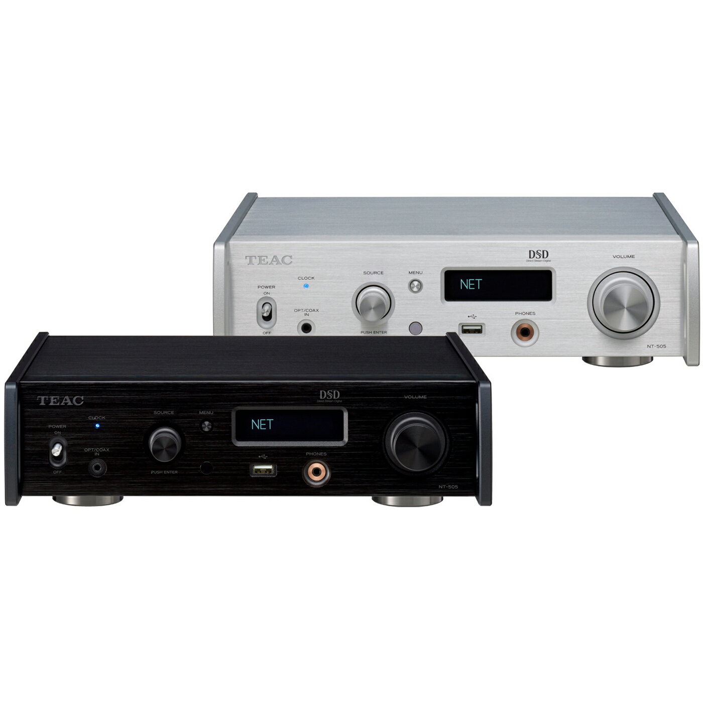 NT-505-X TEAC | ティアック NT505X (正規品) [ DAC部にESS Technology社製 ES9038 Q2Mを左右に1基ずつ搭載（デュアルモノラル USB DAC/ネットワークプレーヤー） ] シルバー / ブラック