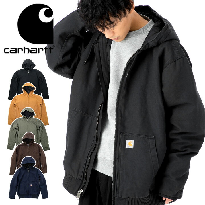 カーハート ジップアップパーカー メンズ カーハート CARHARTT マウンテンパーカー M LSEFIT WSHDCK INS ACTVE JAC コットン アクティブジャケット おしゃれ ストリート ブランド シンプル ワンポイント パーカー ジップアップ フーディー 大きいサイズ 秋冬 メンズ レディース