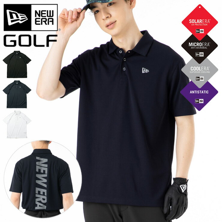 ニューエラ ゴルフ ウェア ポロシャツ NEW ERA GOLF 半袖 黒 白 メンズ レディース ブランド 大きいサイズ おしゃれ かっこいい 人気 春 秋 冬 ニューエラー 正規品 小さいサイズ ユニセックス 男女兼用 ストリート コーデ