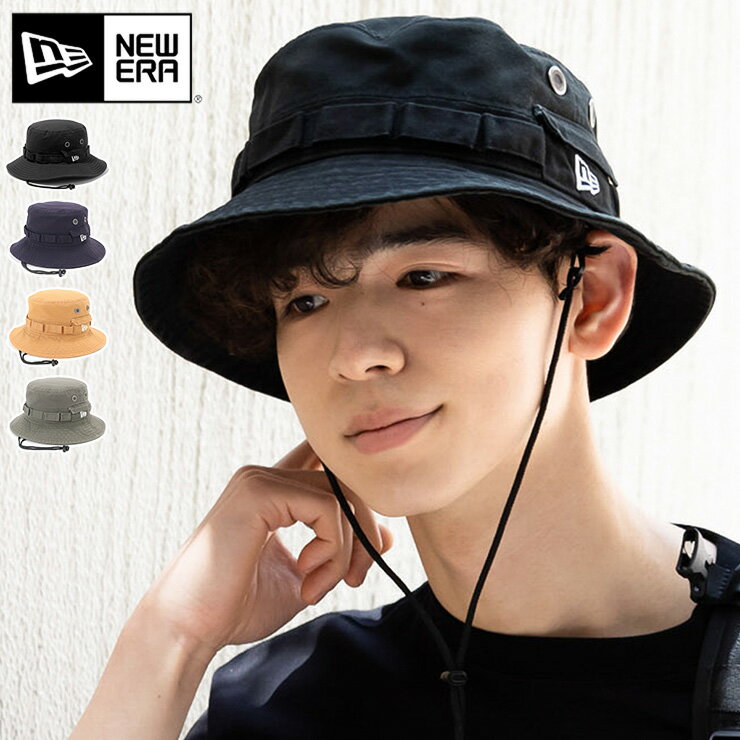 ニューエラ 帽子（メンズ） ニューエラ アドベンチャーハット NEW ERA HAT サファリ バケハ メンズ レディース 帽子 無地 シンプル ベーシック 黒 大きいサイズ ブランド 深め おしゃれ かっこいい 人気 春 夏 秋 冬 ニューエラー 正規品 ユニセックス 男女兼用 オールシーズン