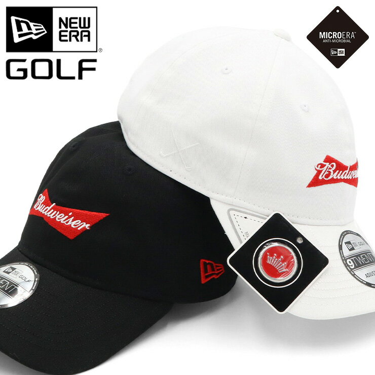 ニューエラ 帽子（メンズ） ニューエラ ゴルフ キャップ NEW ERA GOLF CAP 9TWENTY ローキャップ メンズ レディース 帽子 コラボ Budweiser グッズ 黒 白 ブランド 深め おしゃれ かっこいい 人気 春 夏 秋 冬 オールシーズン ニューエラー 大きい 小さい サイズ 調整 正規品 ユニセックス 男女兼用