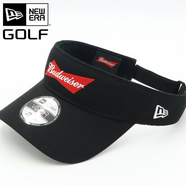 ニューエラ 帽子（メンズ） ニューエラ ゴルフ サンバイザー NEW ERA GOLF レディース メンズ 帽子 コラボ Budweiser グッズ 黒 ブランド 深め おしゃれ かっこいい 人気 春 夏 秋 冬 オールシーズン ニューエラー 大きい 小さい サイズ 調整 正規品 ユニセックス 男女兼用 ストリート コーデ 夏用 冬用