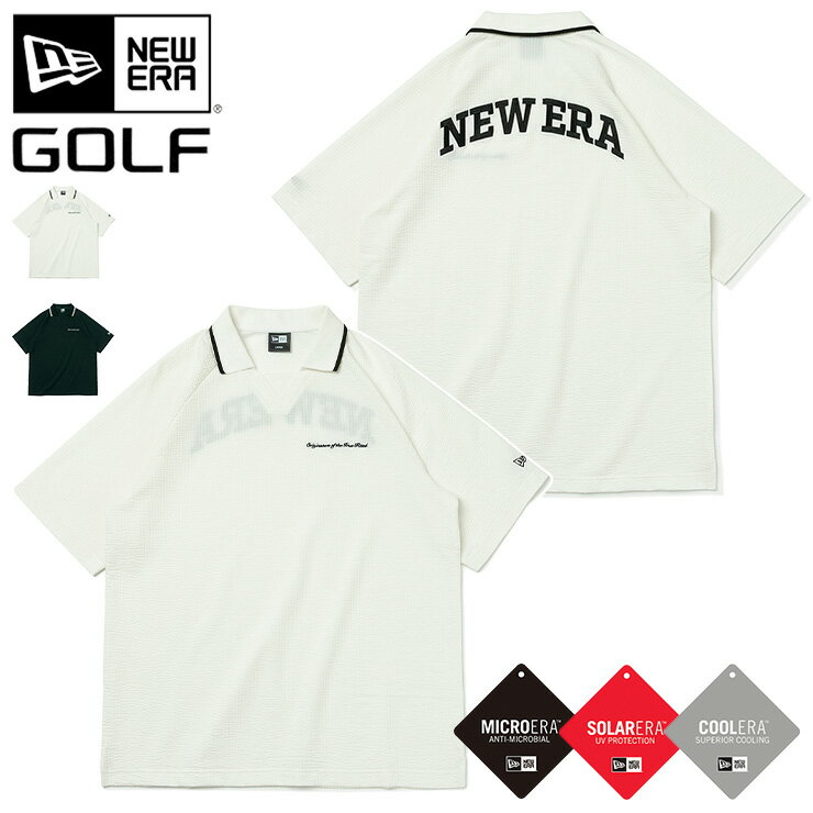 楽天ONSPOTZニューエラ ゴルフ ウェア スキッパーシャツ NEW ERA GOLF 半袖 ラグランスリーブ 黒 白 メンズ レディース ブランド おしゃれ かっこいい 人気 オーバーサイズ 春 夏 秋 冬 ニューエラー 正規品 大きい 小さい サイズ ユニセックス 男女兼用 ストリート 夏用 冬用