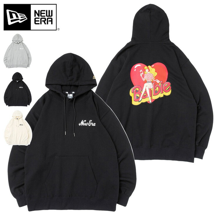 ニューエラ パーカー NEW ERA フード付き コラボ Barbie グッズ 黒 白 綿 コットン レディース ブランド 大きいサイズ オーバーサイズ おしゃれ かっこいい 人気 春 夏 秋 冬 ニューエラー 正規品 小さいサイズ ユニセックス 男女兼用 ストリート