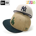 ニューエラ キャップ キッズ NEW ERA CAP KIDS YOUTH 9FIFTY ベースボールキャップ NY LA MLB ニューヨーク ヤンキース ベージュ コットン 綿 帽子 ブランド 男の子 女の子 人気 かっこいい おしゃれ 親子 季節 春 夏 秋 冬 ニューエラー サイズ調整 正規品 ボーイズ